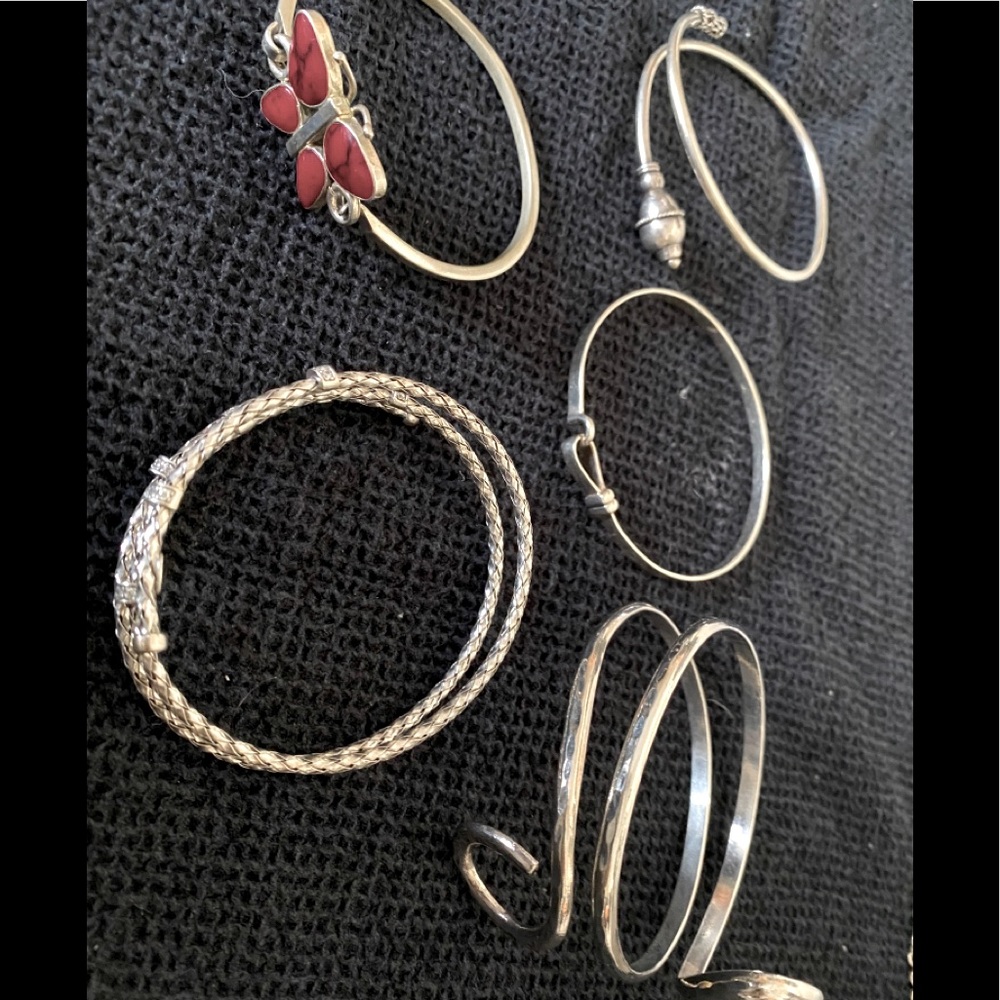 5 Sterling silver bracelets lot